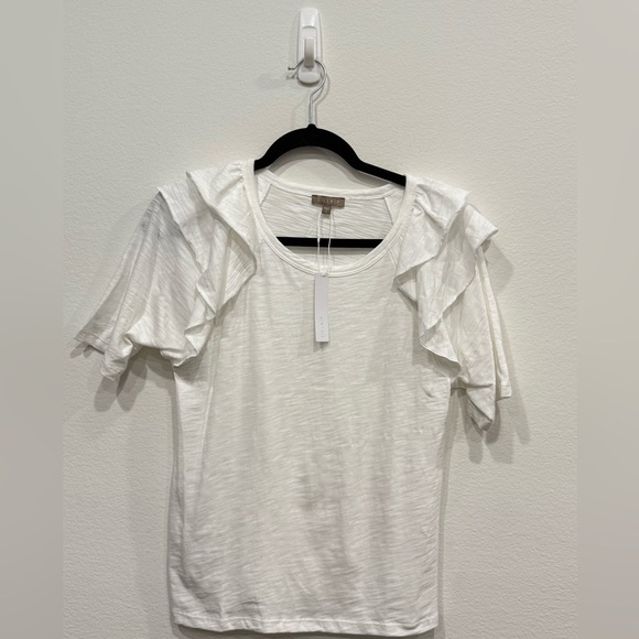 NWT Lilla P 100% Cotton Ruffle Sleeve Tee - Picture 1 of 4